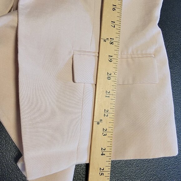 ASOS Design Blazer Baby Pink Open Assymetric Beaded Shoulders Us Sz 10 UK 14 - Picture 11 of 12